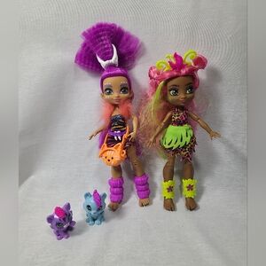Cave Club Dolls Roaralai And Frenessa Doll With Pets